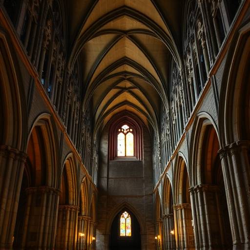 Interior del Monasterio de Piedra, mostrando su arquitectura g&radic;&ge;tica y la luz natural que entra por las vidrieras.
