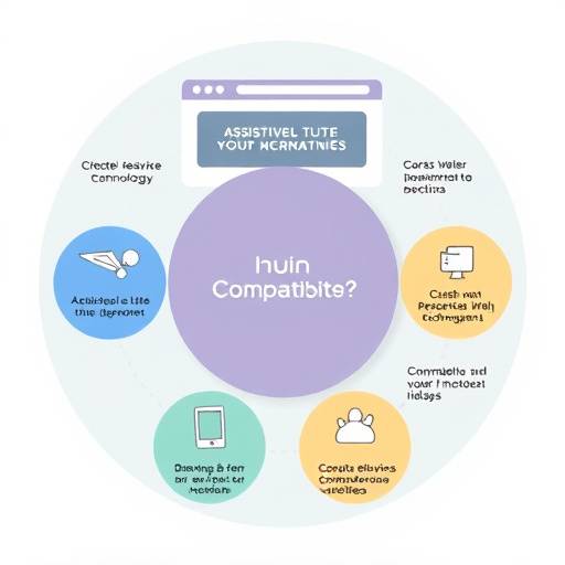 Un diagrama que muestra la compatibilidad entre el sitio web y varias tecnolog&radic;&ne;as de asistencia, destacando la inclusi&radic;&ge;n tecnol&radic;&ge;gica.